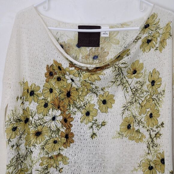 Guinevere Linen Cotton Floral Oversized Top Size XS - Picture 3 of 9